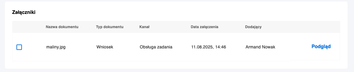 Sekcja załączniki