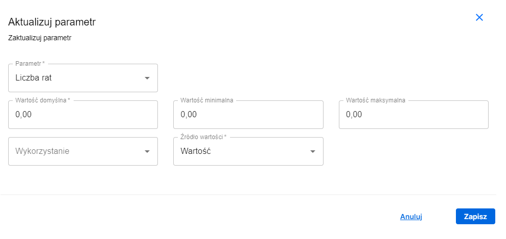 add vap form parameters number of installments