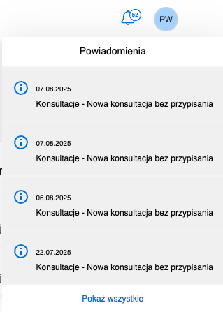 Powiadomienia - dzwoneczek