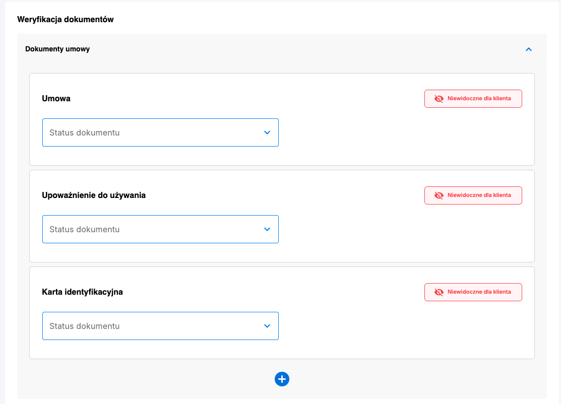 Rozwinięta lista dokumentów