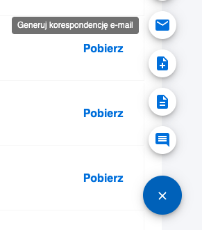 Floating button generuj e-mail