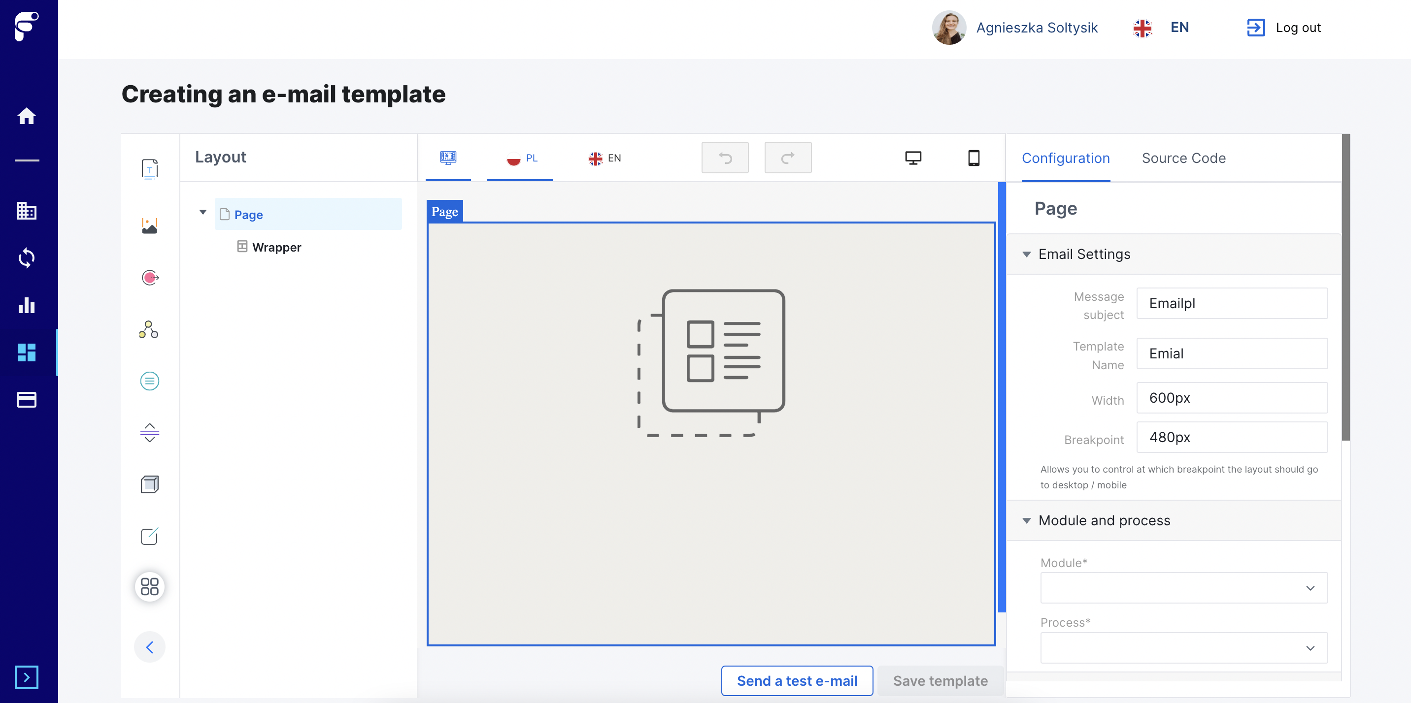 Utwórz szablon e-mail