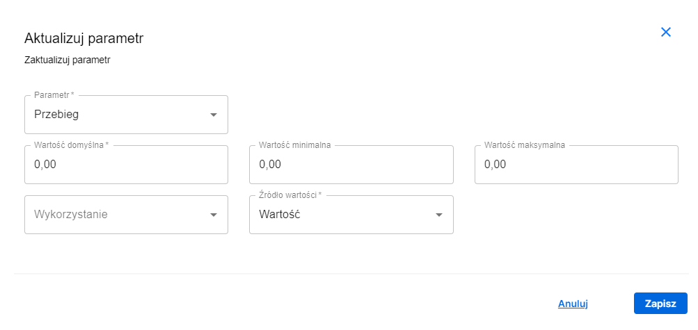 add vap form parameters mileage